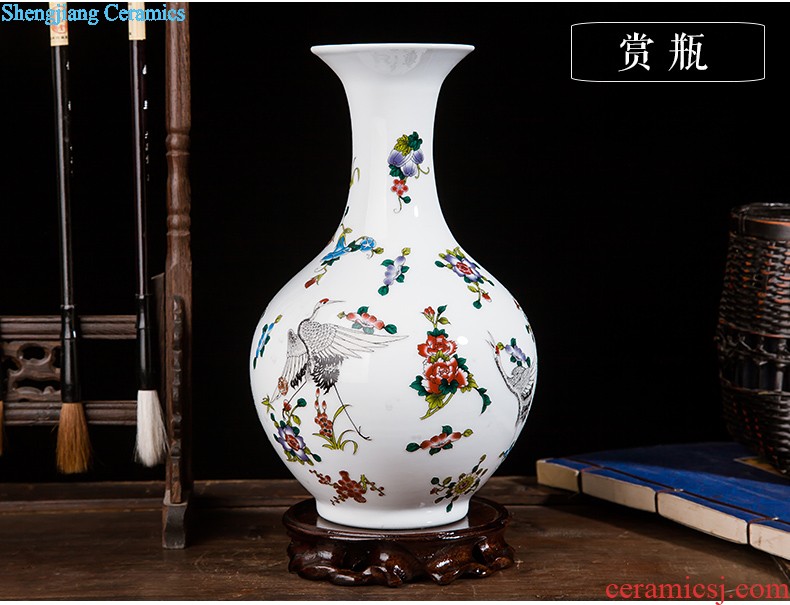 Jingdezhen ceramics colored enamel modern creative floret bottle of home sitting room handicraft wine ark adornment furnishing articles