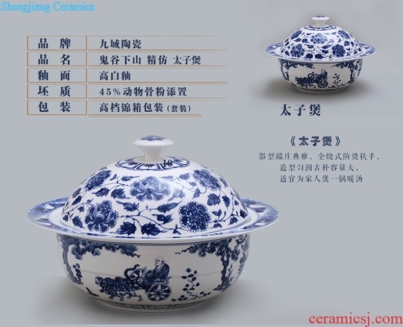 Jingdezhen ceramics bone porcelain tableware suit Chinese paint edge home dishes dishes 58 head tall bowl with a gift