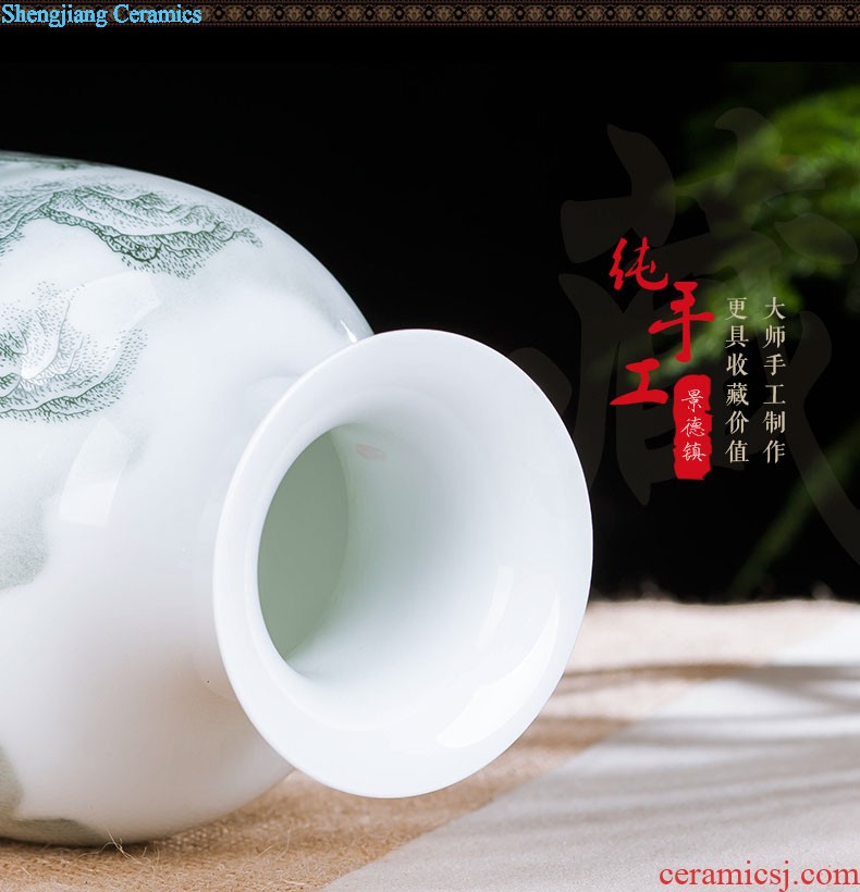 Jingdezhen ceramics vase China red peach gourd home sitting room adornment feng shui is festival furnishing articles