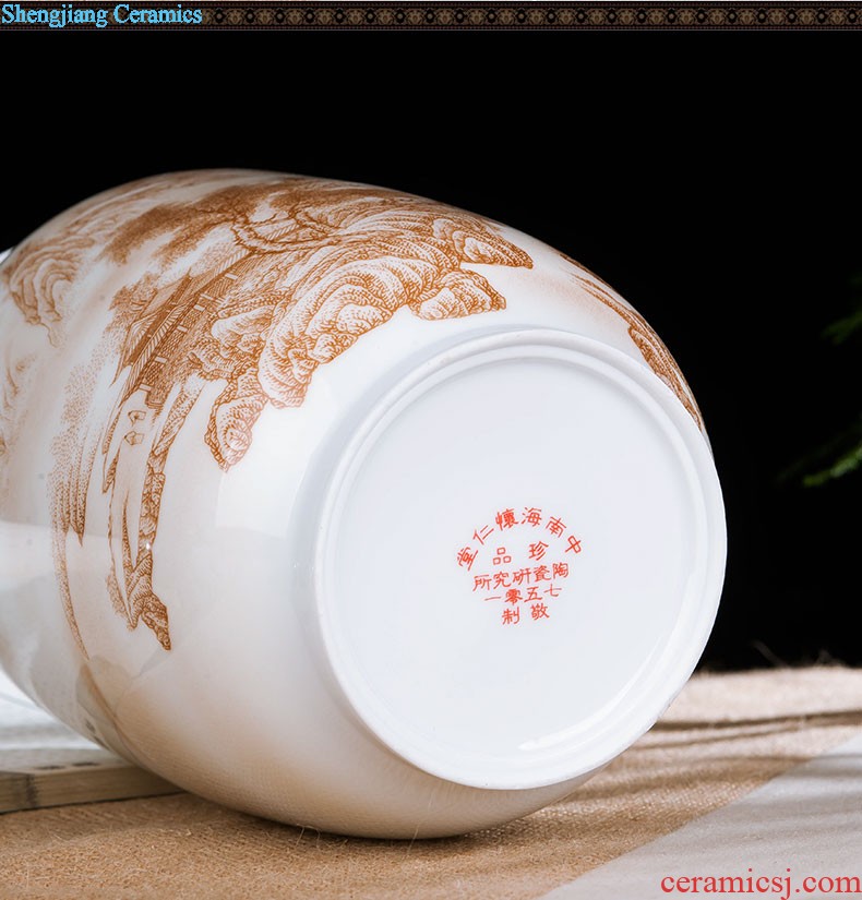 Jingdezhen ceramics vase China red peach gourd home sitting room adornment feng shui is festival furnishing articles