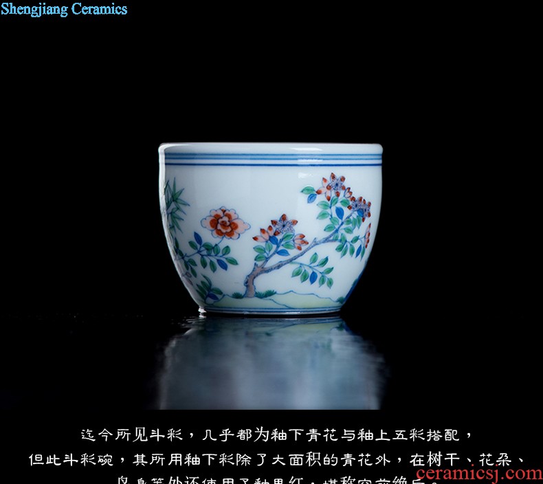 Ji red sample tea cup of jingdezhen ceramics cup kung fu tea masters cup hand made small stemware cups