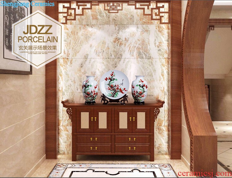 Jingdezhen ceramics vase Chinese penjing flower arranging large three-piece wine ark decoration plate of household decoration