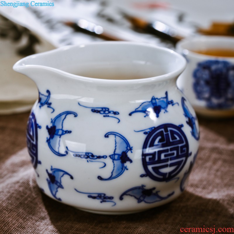 Jingdezhen nine domain 7 head hand-painted ceramic kung fu tea set A complete set of creative high-grade package mail teacup teapots