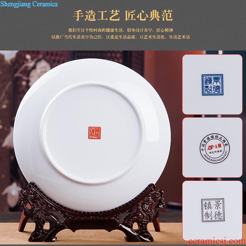 Jingdezhen ceramics vase Chinese penjing flower arranging large three-piece wine ark decoration plate of household decoration