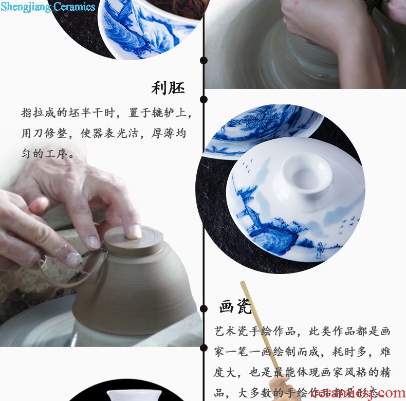 Custom handmade grilled pastel flowers jingdezhen ceramic kung fu small single cup personal master office glass cup tea