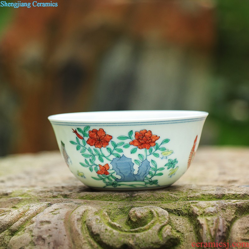 Blue and white youligong hand-painted kung fu tea cups of jingdezhen chinaware sample tea cup cup tea cups master cup