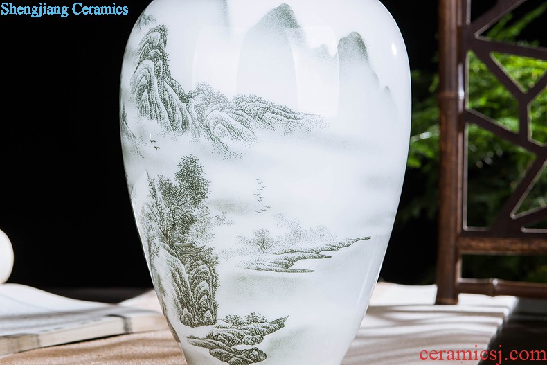 Jingdezhen ceramics vase China red peach gourd home sitting room adornment feng shui is festival furnishing articles