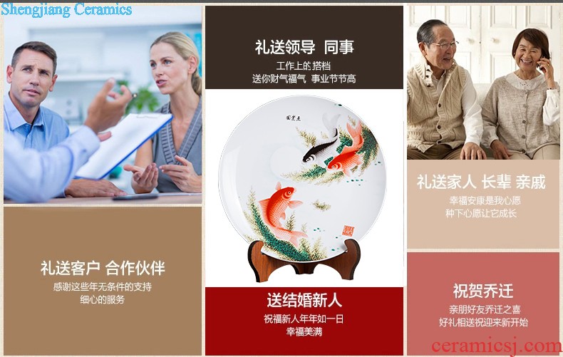 Jingdezhen ceramics furnishing articles act the role ofing is tasted household decoration of Chinese style decoration plate sitting room porch ark TV ark