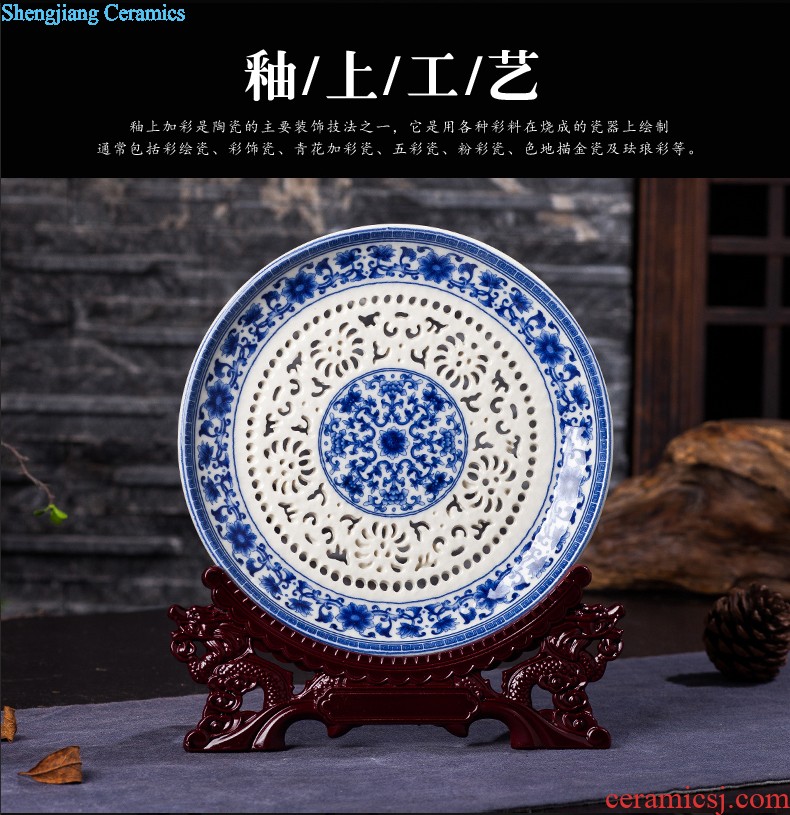 Jingdezhen ceramics furnishing articles hang dish sitting room ark Chinese arts and crafts decoration home decoration plate of town house