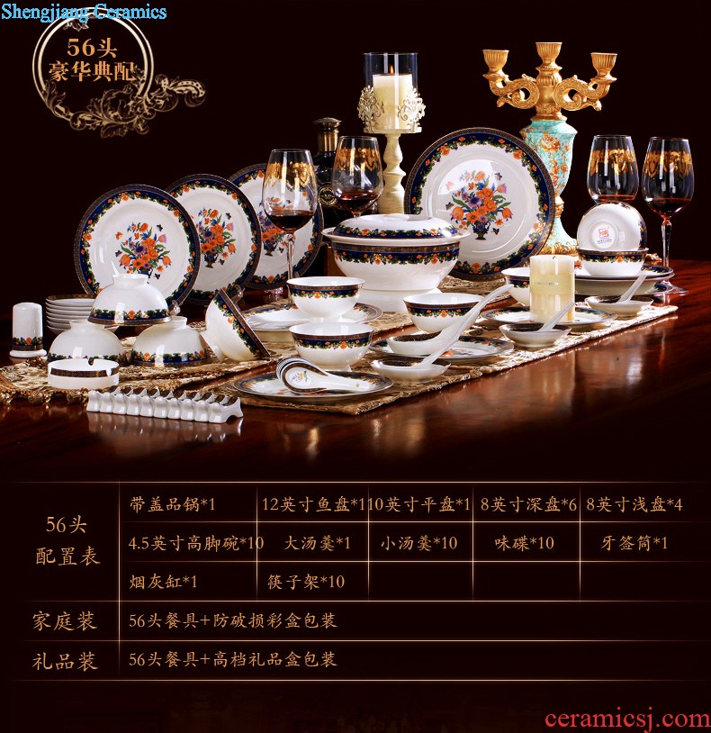 Nine domain of jingdezhen blue and white porcelain of fruit nut plate dry fruit tray double snacks of plate of the sitting room all the candy dish