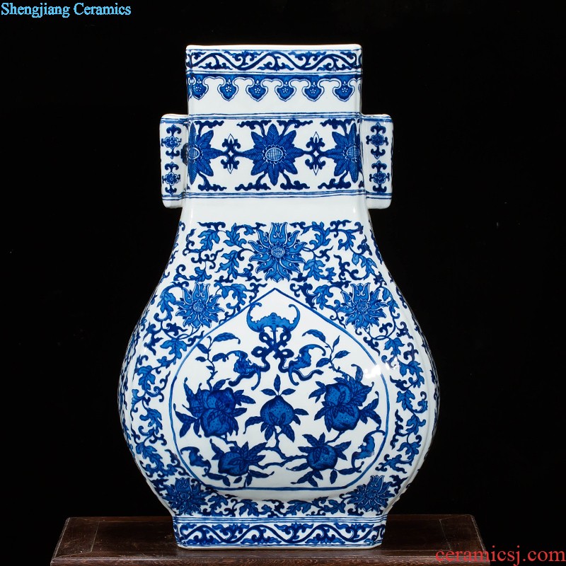 Jingdezhen ceramics vase antique blue-and-white large flower arranging new porch sitting room of Chinese style household act the role ofing is tasted furnishing articles