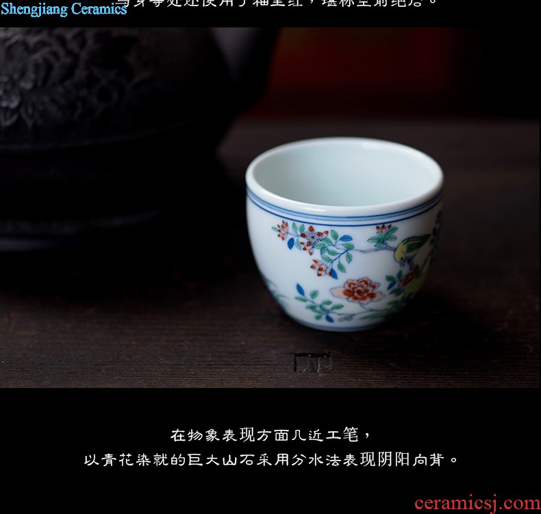 Ji red sample tea cup of jingdezhen ceramics cup kung fu tea masters cup hand made small stemware cups