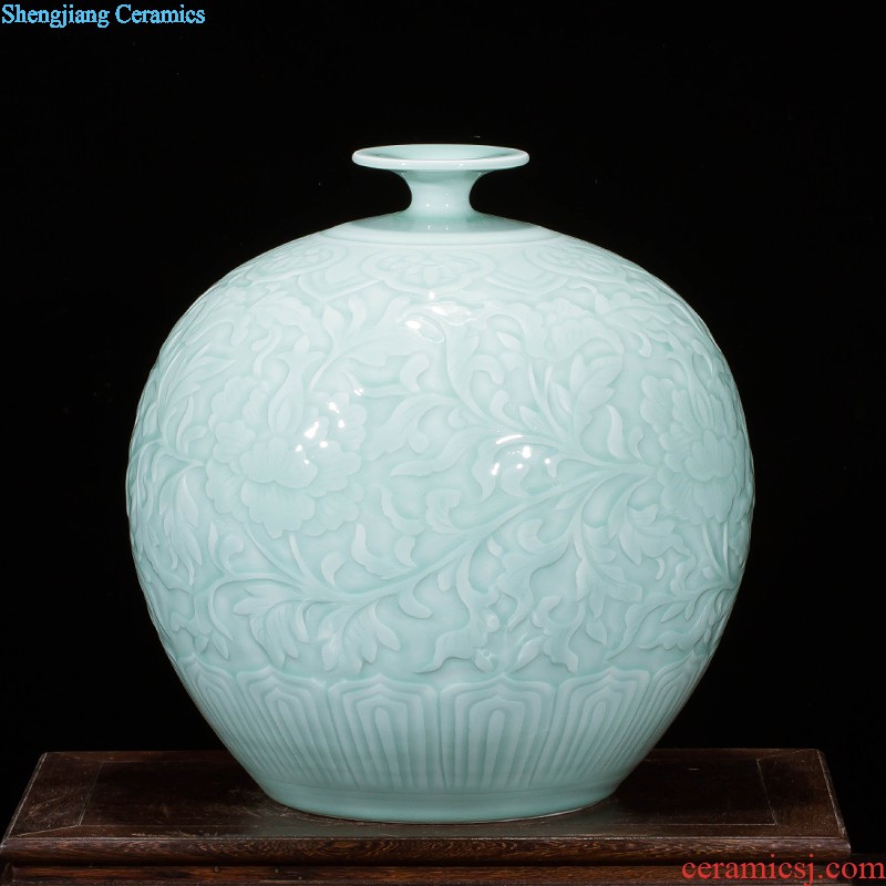 Master of jingdezhen ceramic knife clay hand-painted vase household flower arrangement sitting room TV ark adornment handicraft furnishing articles