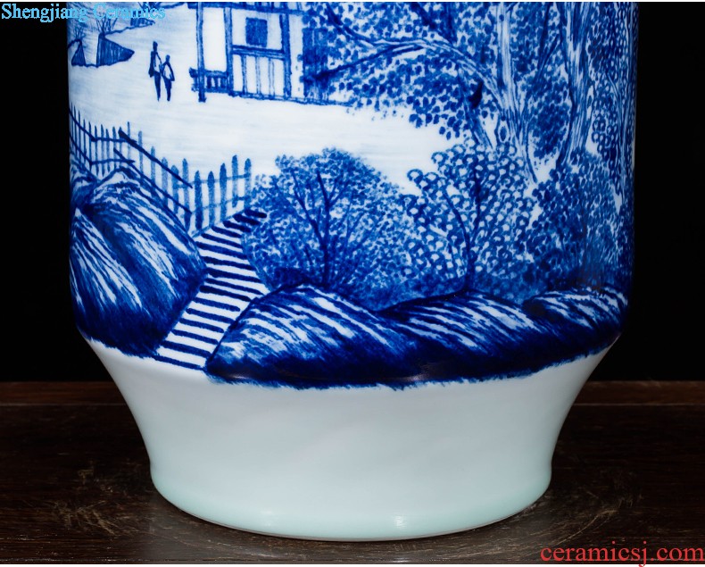 Jingdezhen ceramics vase antique blue-and-white large flower arranging new porch sitting room of Chinese style household act the role ofing is tasted furnishing articles