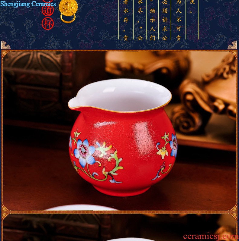 Jingdezhen ceramic nine domain of 10 tea set High-grade hand-painted tureen kung fu of a complete set of creative fragrance-smelling cup