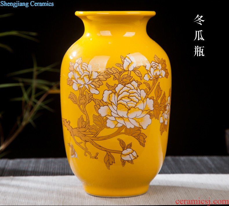 Jingdezhen ceramics lucky Chinese red porcelain vase and furnishing articles sitting room ark handicraft decorative household items