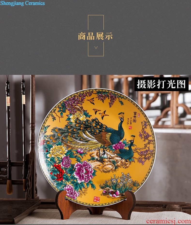 Jingdezhen ceramics furnishing articles household decorations hanging dish sitting room ark landscape decoration plate of Chinese arts and crafts