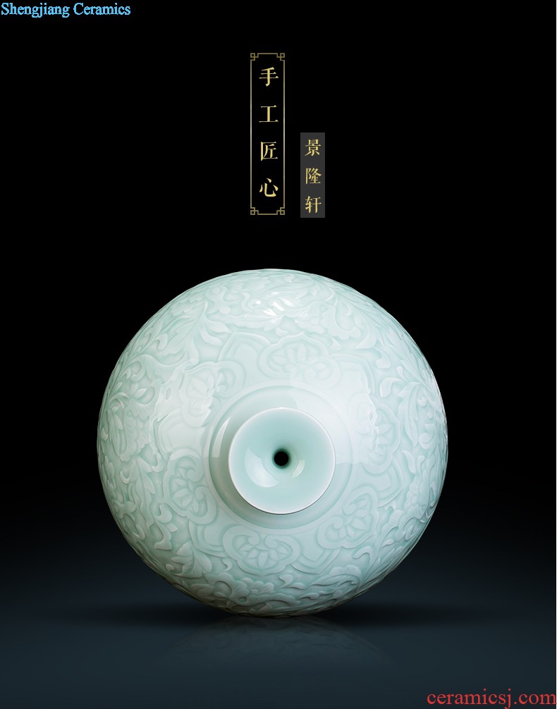 Master of jingdezhen ceramic knife clay hand-painted vase household flower arrangement sitting room TV ark adornment handicraft furnishing articles