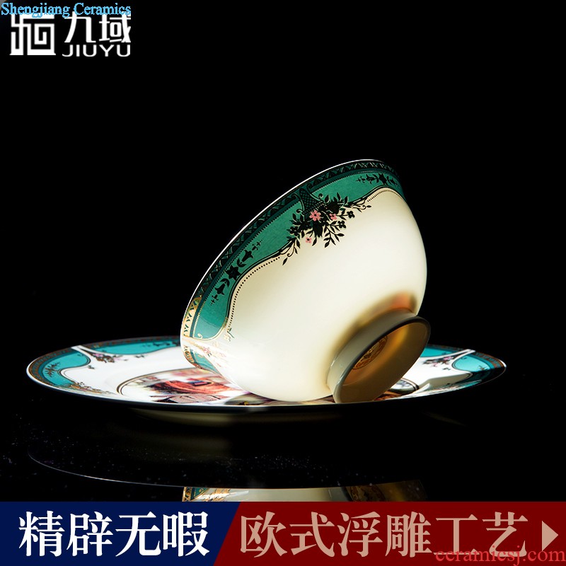 Jingdezhen ceramic tureen tea hand-painted steak spend three to make tea tureen tea cups large bowl