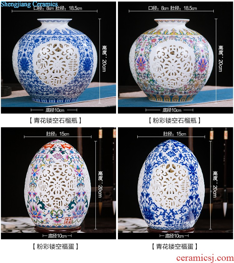 Jingdezhen ceramic knife clay hand-painted vases, flower arranging Chinese style household living room TV cabinet decoration handicraft furnishing articles