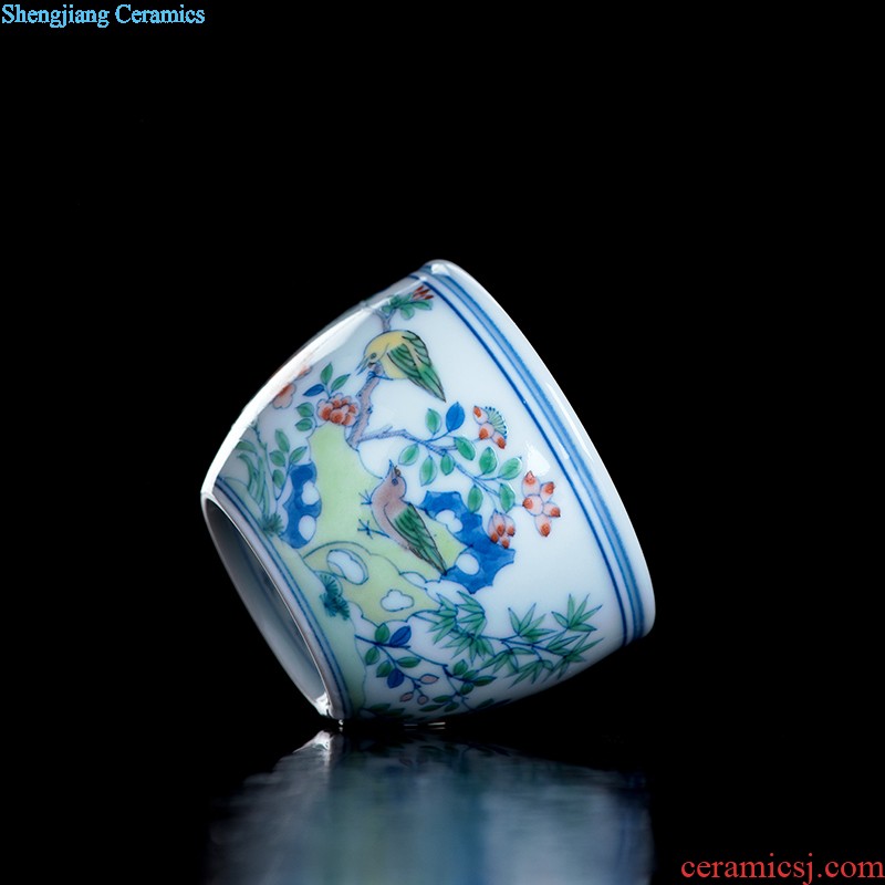 Ji red sample tea cup of jingdezhen ceramics cup kung fu tea masters cup hand made small stemware cups