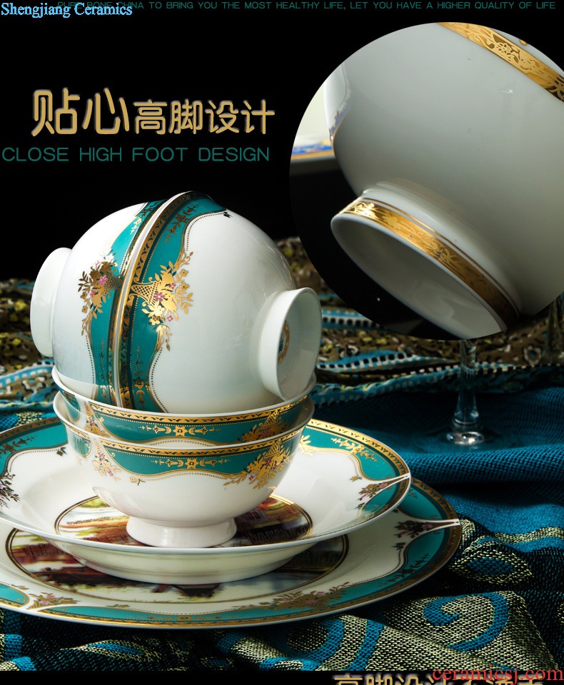 Jingdezhen ceramic tureen tea hand-painted steak spend three to make tea tureen tea cups large bowl