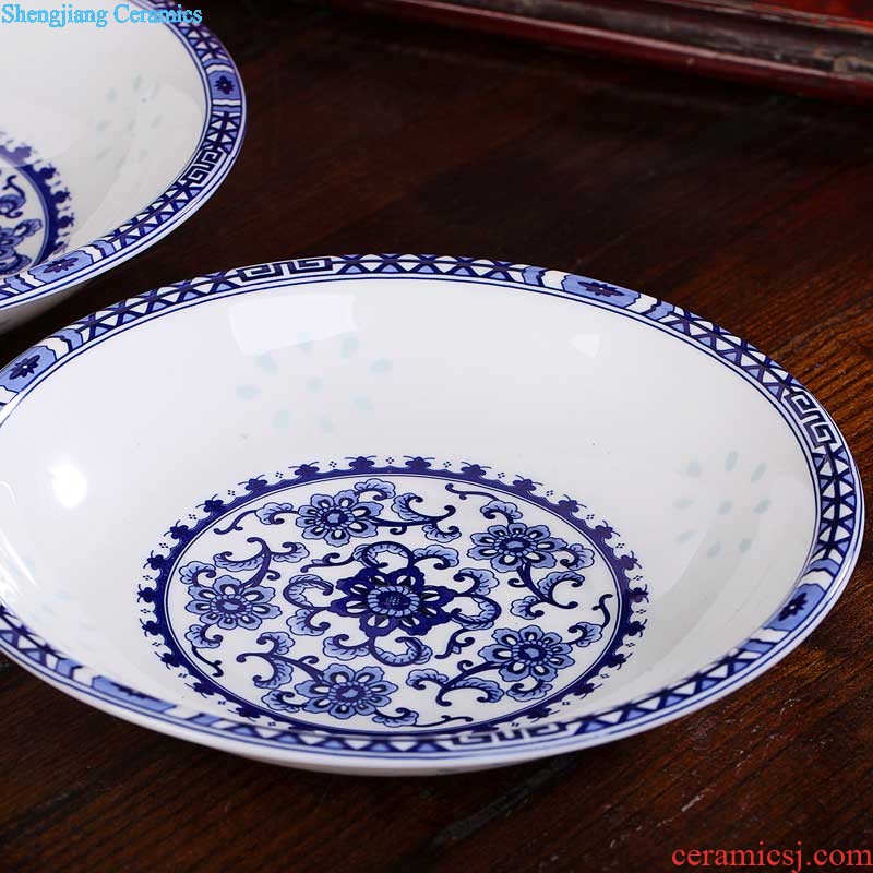 Home dishes suit Nine domain gold european-style jingdezhen ceramics tableware bone porcelain bowl chopsticks of a complete set of suits