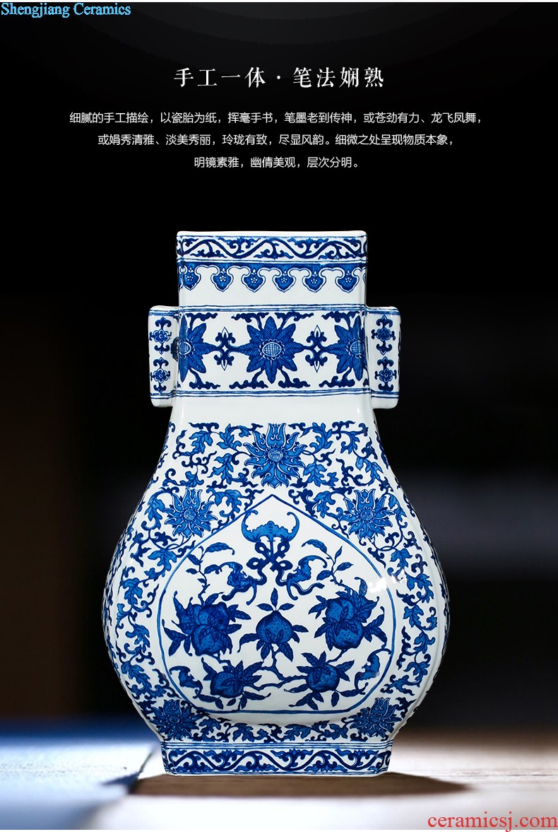 Jingdezhen ceramics vase antique blue-and-white large flower arranging new porch sitting room of Chinese style household act the role ofing is tasted furnishing articles