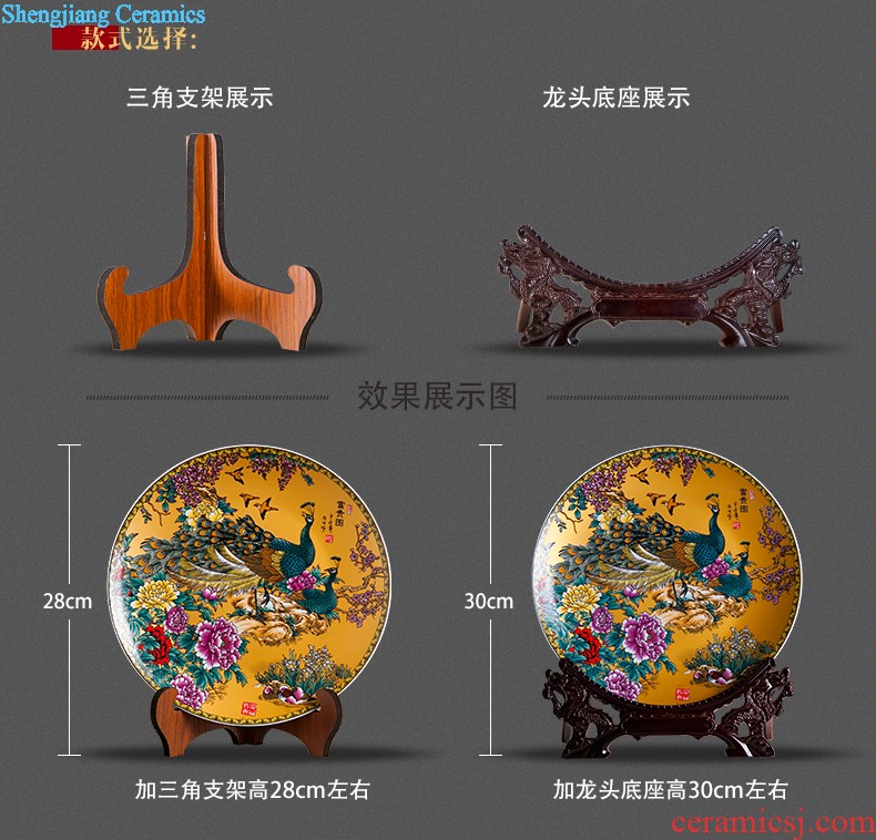 Jingdezhen ceramics furnishing articles household decorations hanging dish sitting room ark landscape decoration plate of Chinese arts and crafts