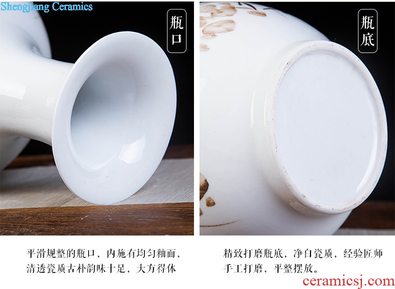 Jingdezhen ceramics hand-painted shrimp boring vase wine porch home decoration sitting room TV ark furnishing articles