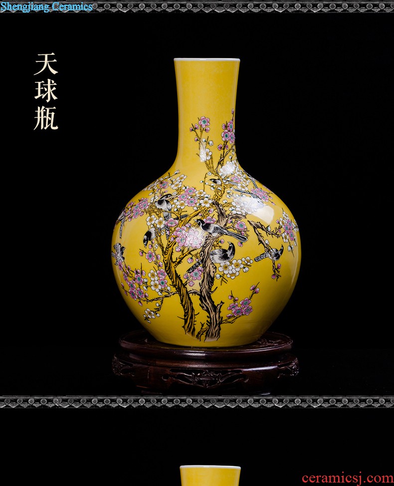 Jingdezhen ceramics vases, flower arranging is furnishing articles of modern Chinese style crystal glaze home sitting room TV ark adornment