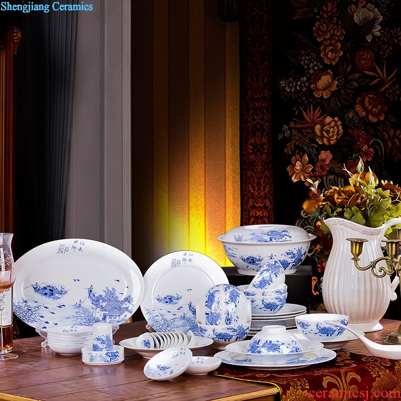 Tableware suit jingdezhen nine domain high-grade ceramic tableware 60 European household head dish dish wedding gifts