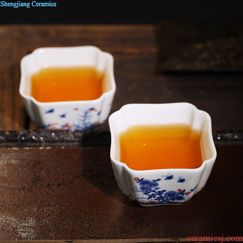 Jingdezhen single cup doucai dou color grape cup hand draw archaize ceramic tea cup sample tea cup