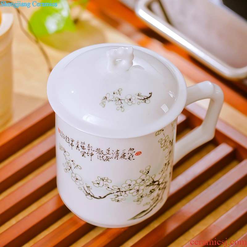 Jingdezhen ceramic cups With cover bone China mugs porcelain cup package mail office meeting Every year more than