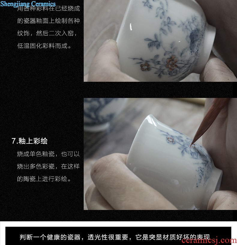 Nine domain Jingdezhen ceramic sample tea cup hand-painted color bucket RuYiBei personal master kung fu tea cups porcelain cups