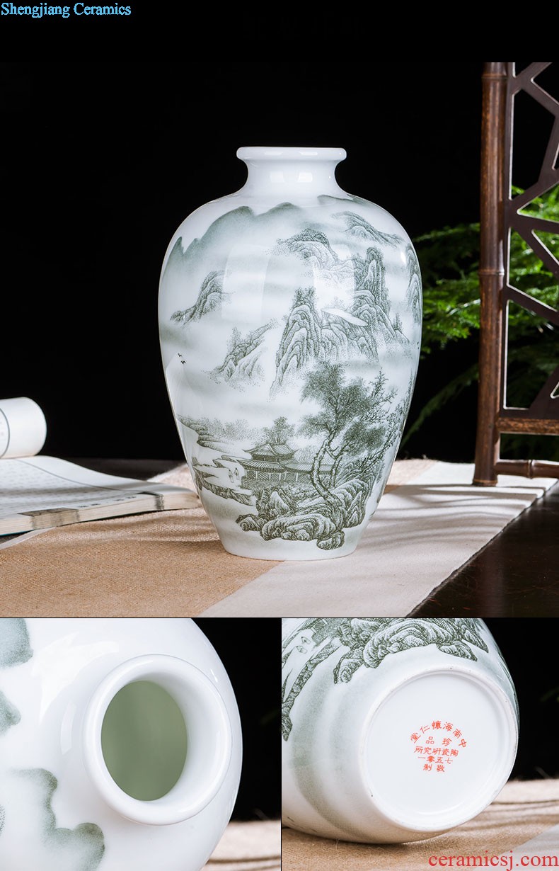 Jingdezhen ceramics vase China red peach gourd home sitting room adornment feng shui is festival furnishing articles