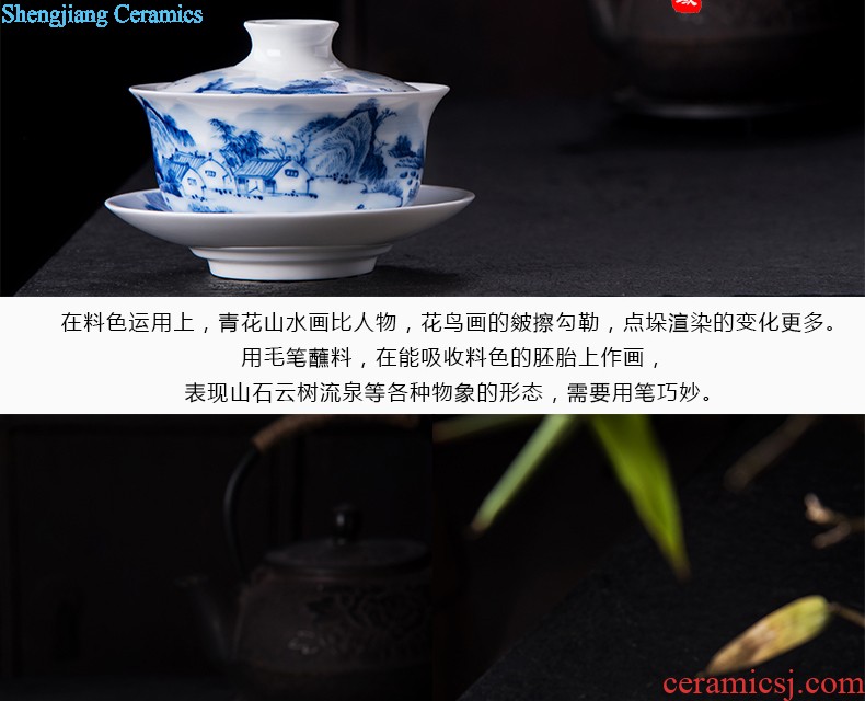 Custom handmade grilled pastel flowers jingdezhen ceramic kung fu small single cup personal master office glass cup tea