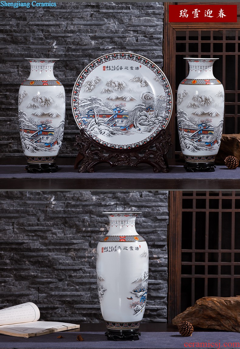 Jingdezhen ceramics borneol archaize kiln crack glaze vase modern household to decorate the living room TV ark furnishing articles