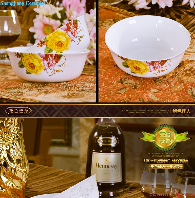 Nine domain jingdezhen porcelain tableware bone bowls of rice bowl phnom penh set bowl of sun island Kitchen kits mail