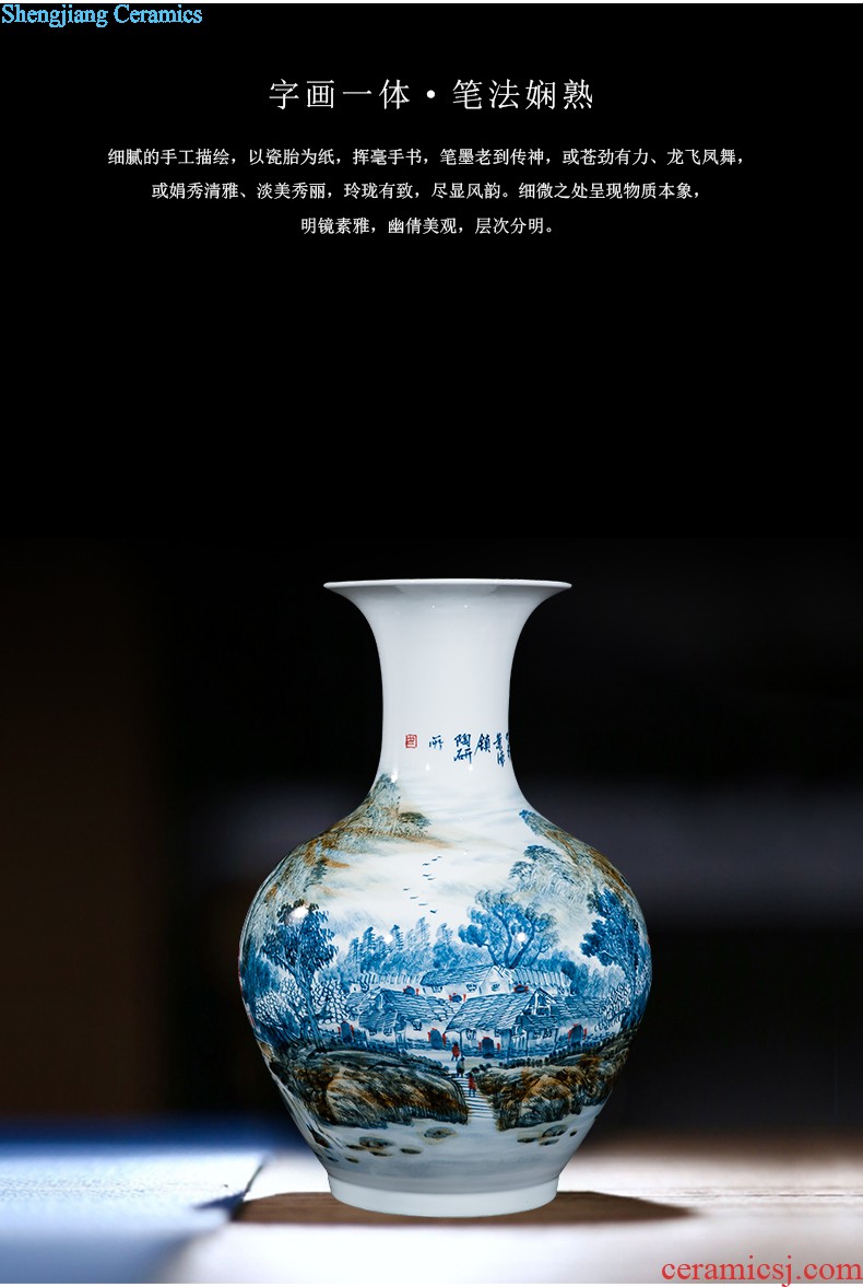 Jingdezhen ceramics by hand throwing carve shadow qdu vase wine home decoration villa hotel furnishing articles