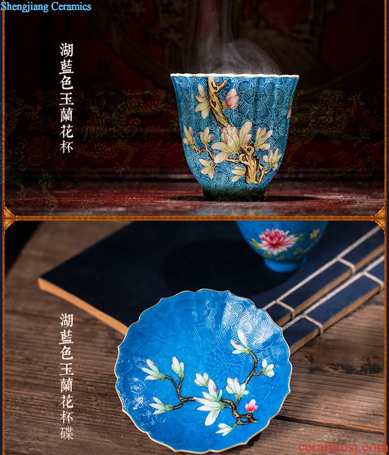 Hand painted blue and white square cup sample tea cup youligong jingdezhen ceramic kung fu tea tea service master cup by hand