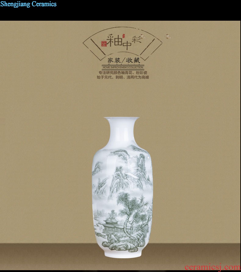 Jingdezhen ceramics vase China red peach gourd home sitting room adornment feng shui is festival furnishing articles