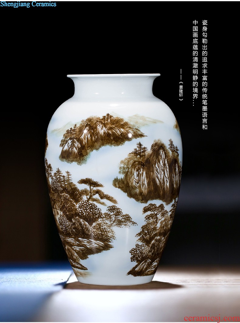 Jingdezhen ceramic peacock knife clay figure hand-painted vases, flower arrangement sitting room of Chinese style household adornment handicraft furnishing articles