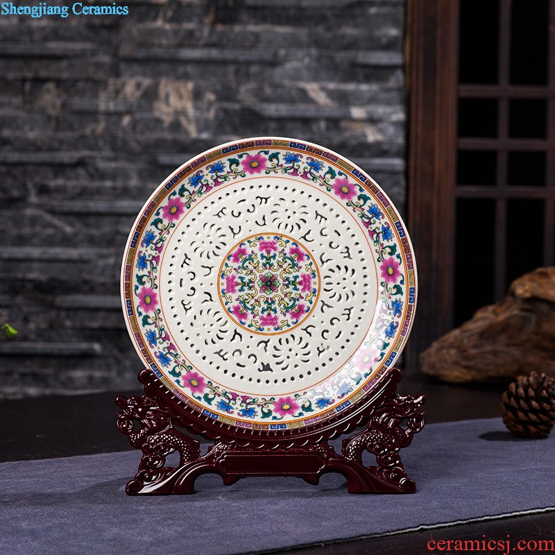 Jingdezhen ceramics furnishing articles hang dish sitting room ark Chinese arts and crafts decoration home decoration plate of town house