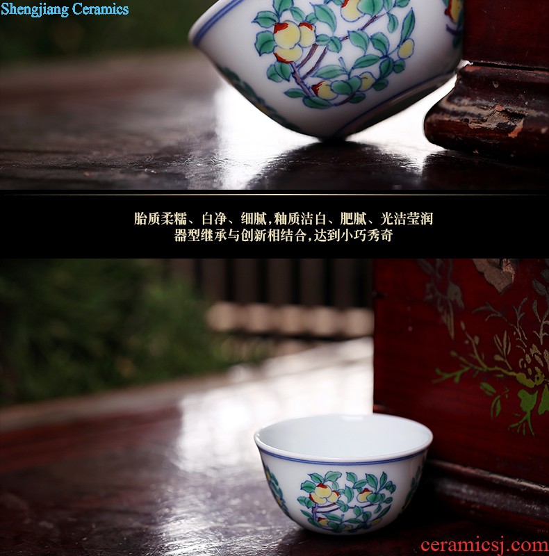 Jingdezhen hand-painted gold colored enamel single cup sample tea cup master cup of pottery and porcelain teacup kung fu tea set personal cup