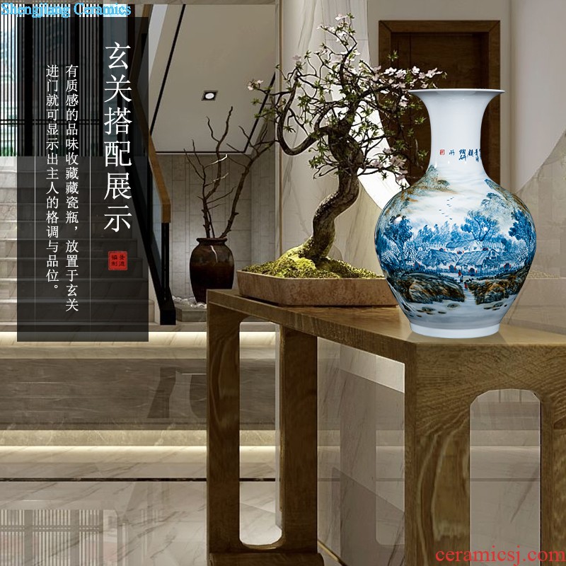 Jingdezhen ceramics by hand throwing carve shadow qdu vase wine home decoration villa hotel furnishing articles