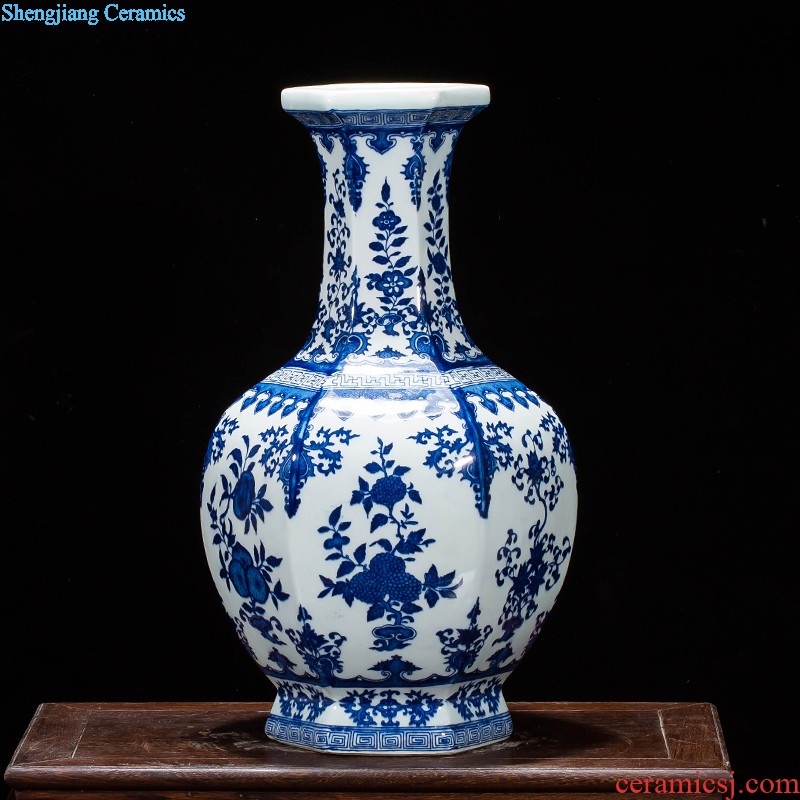 Antique porcelain sitting room Jingdezhen blue and white porcelain Archaize ceramic vase Viewing place vase vase planting