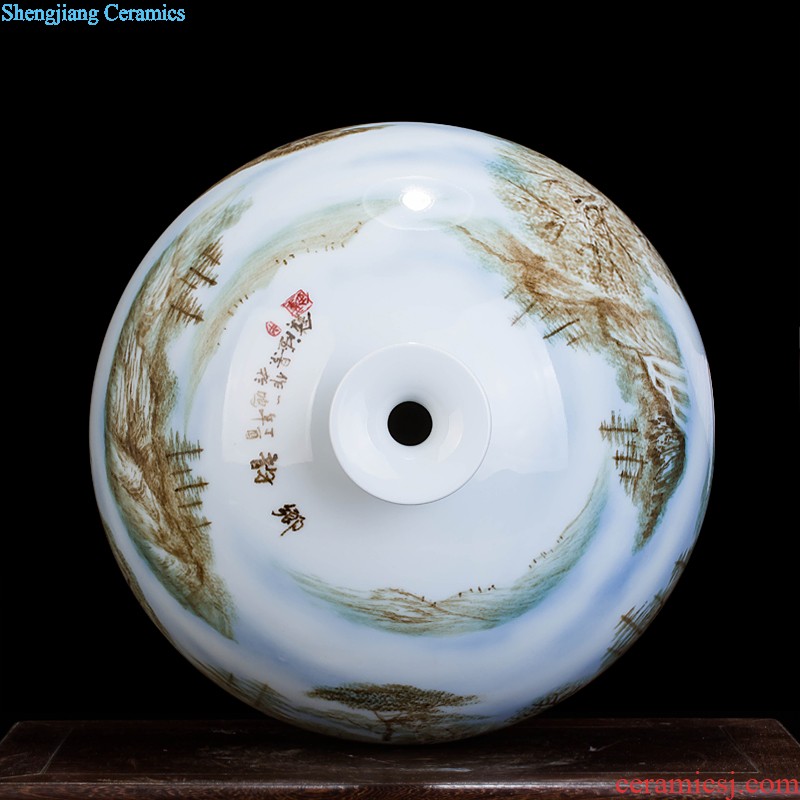 Jingdezhen ceramics furnishing articles household decorations hanging dish sitting room ark large Chinese arts and crafts decorative plate