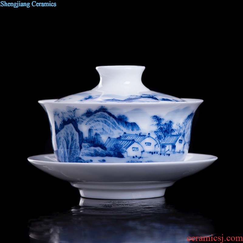 Custom handmade grilled pastel flowers jingdezhen ceramic kung fu small single cup personal master office glass cup tea