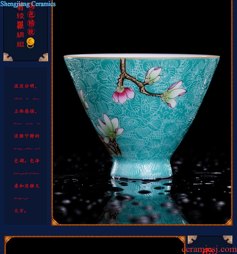 Jingdezhen ceramics only three tureen teacups hand-painted large blue and white porcelain bowl with white porcelain tea bowl of kung fu tea set